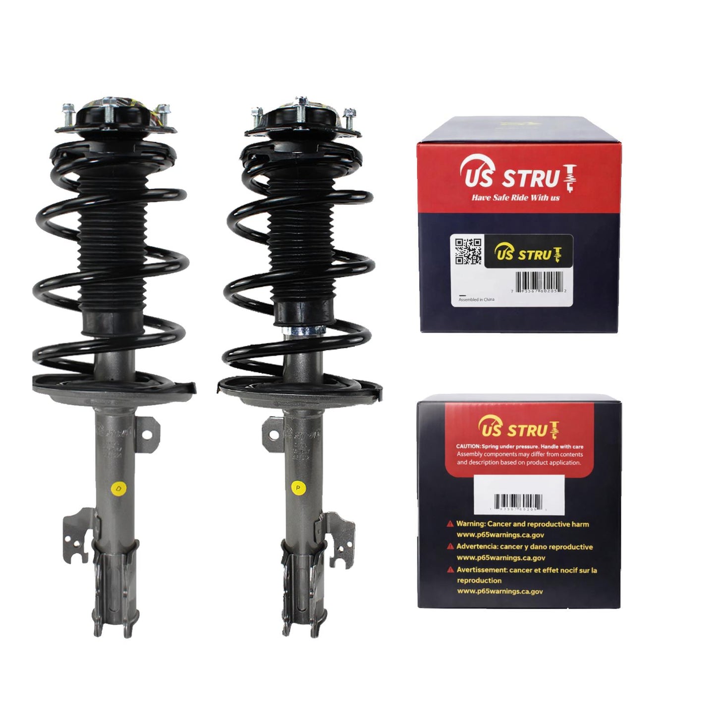Front Pair Complete Strut & Shock Assembly for 2011-2014 Toyota Sienna