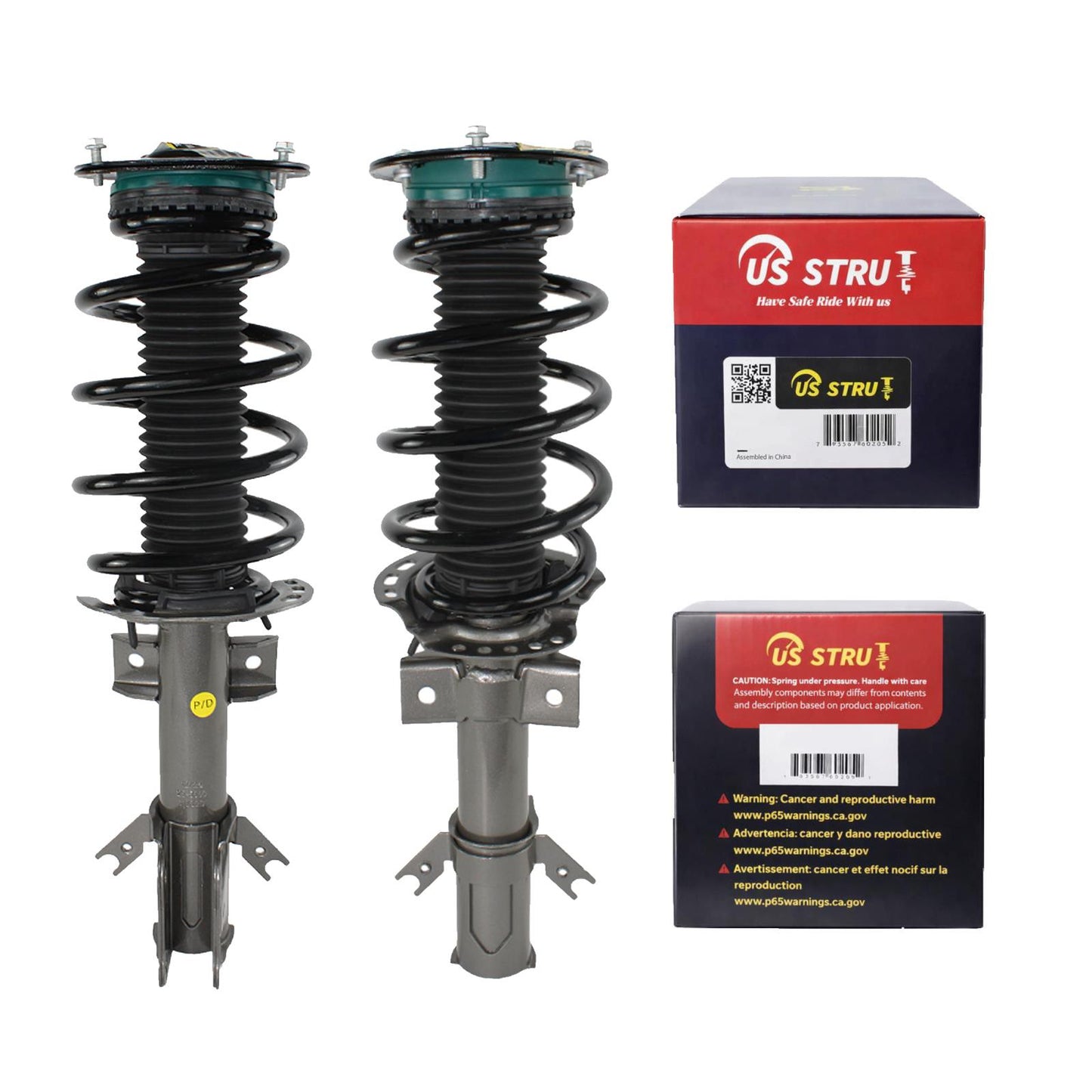 Front Pair Complete Strut & Shock Assembly for 2016-2018 Lincoln MKX